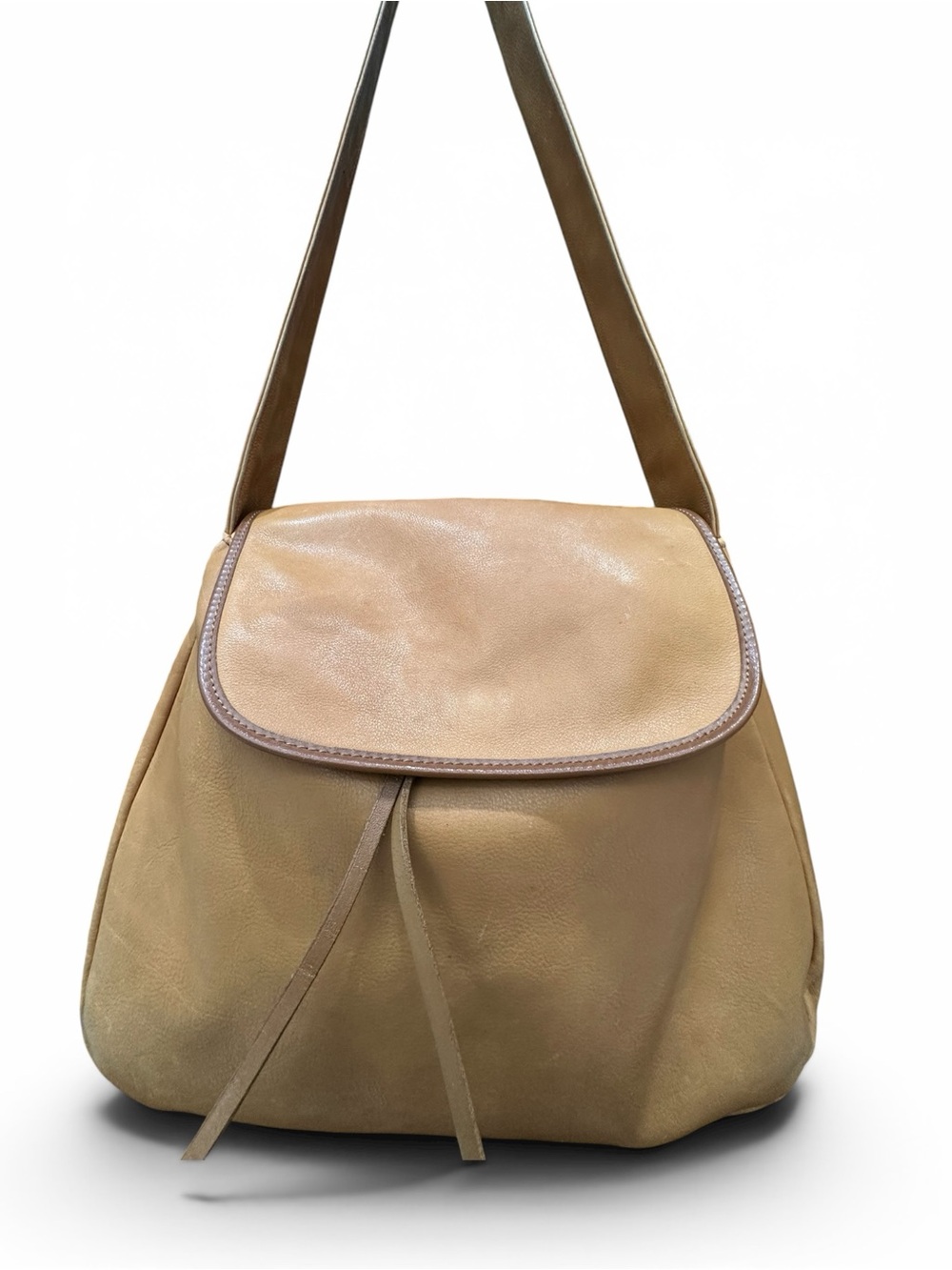 Vintage Bally Tan Leather Drawstring Backpack Shoulder Bag Made in Italy